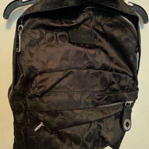 Vintage Coach canvas backpack in black. EUC